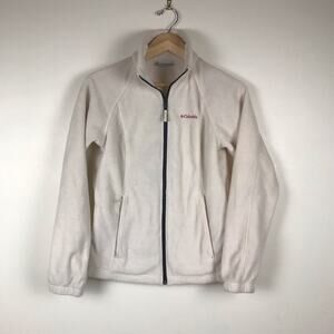 Columbia white fleece zip‎ up  small